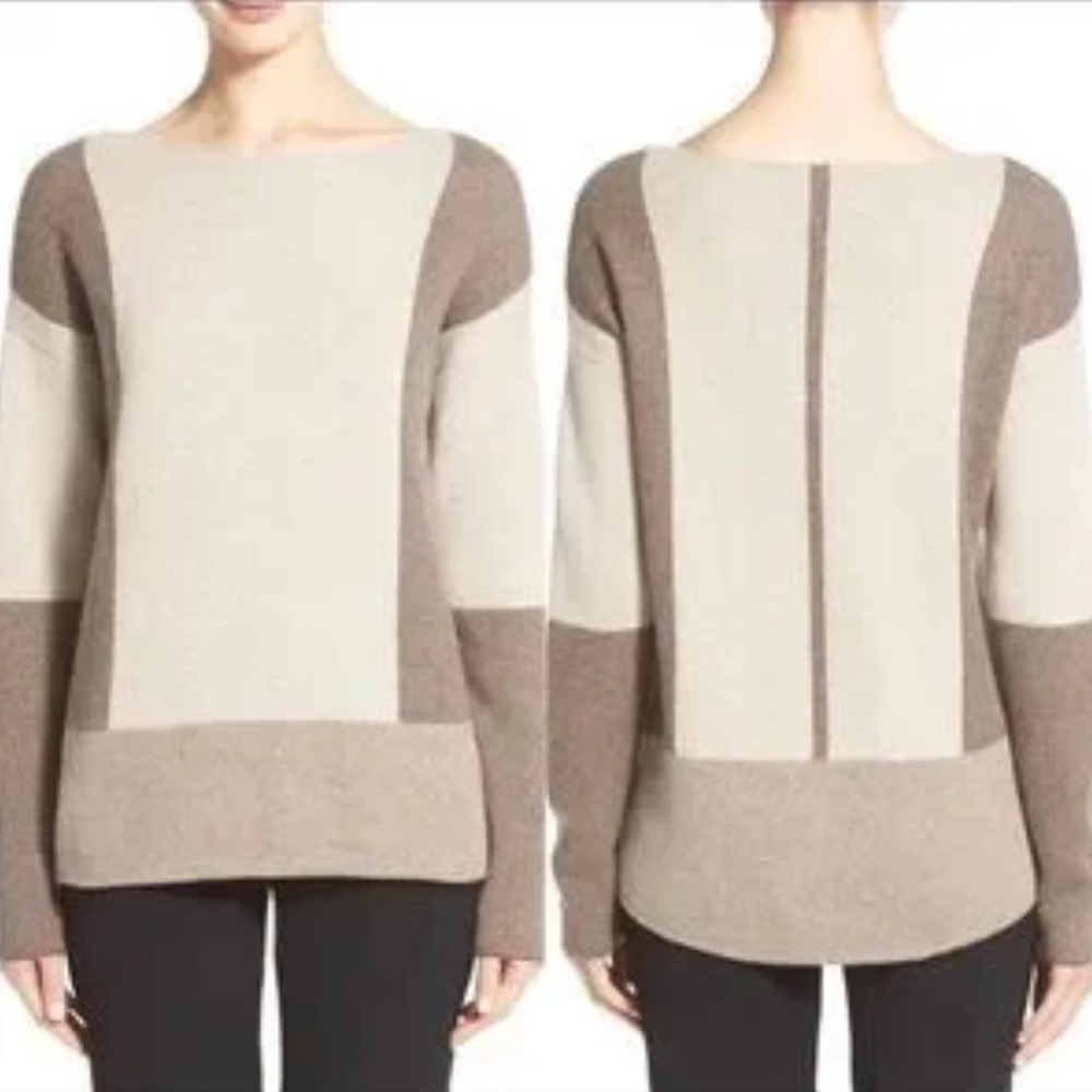Vince Women's Sweater in Cream and Brown